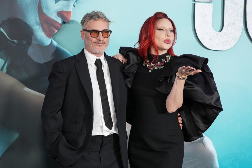 Joaquin Phoenix, left, and Lady Gaga arrive at the premiere of "Joker: Folie a Deux" on Monday, Sept. 30, 2024, at TCL Chinese Theatre in Los Angeles.