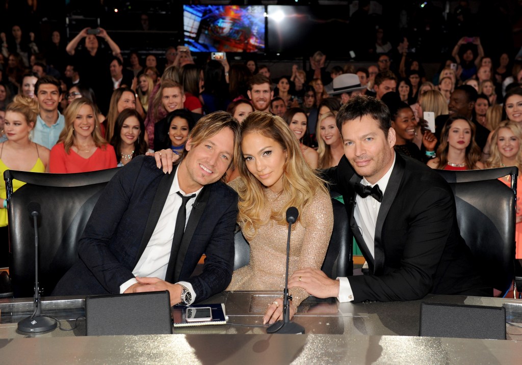 Keith Urban, Jennifer Lopez and Harry Connick Jr. on "American Idol" in 2016