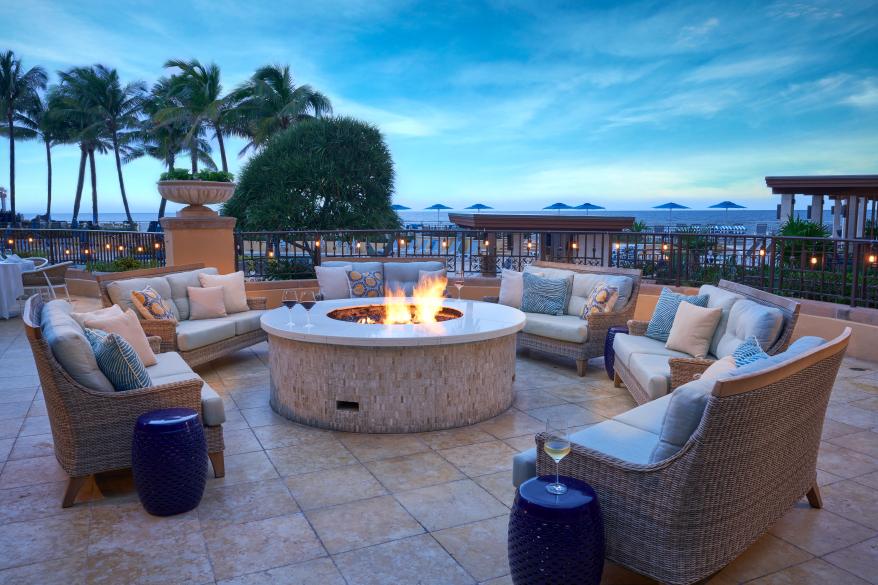 The fire pit lounge space.