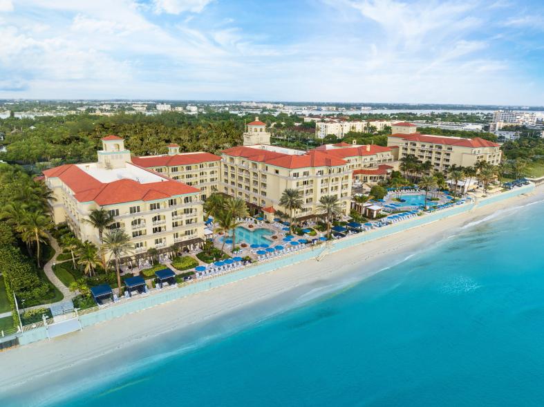 An exterior view of Eau Palm Beach Resort, which Larry Ellison acquired over the summer.