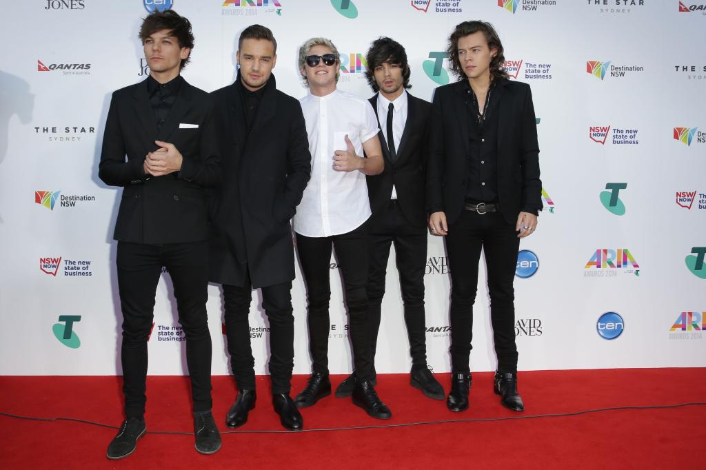 One Direction (lL-R) Louis Tomlinson, Liam Payne, Niall Horan, Zayn Malik and Harry Styles in 2014.