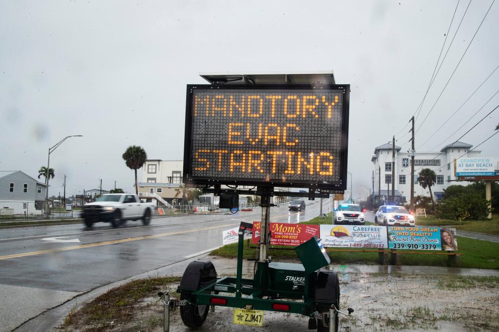 Road sign that says mandatory evacuations