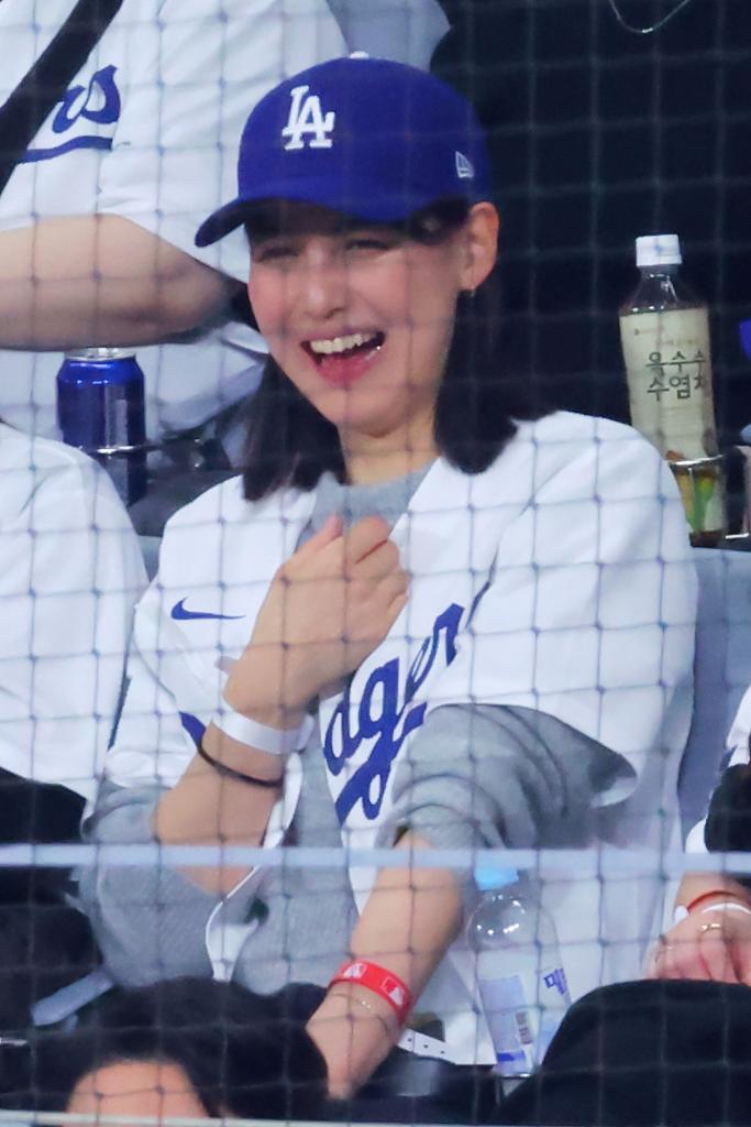 Mamiko Tanaka cheered on the Dodgers in Seoul, South Korea, in March 2024.