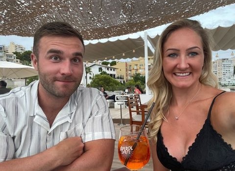 Karl and Charlotte on vacation in Palma de Mallorca.