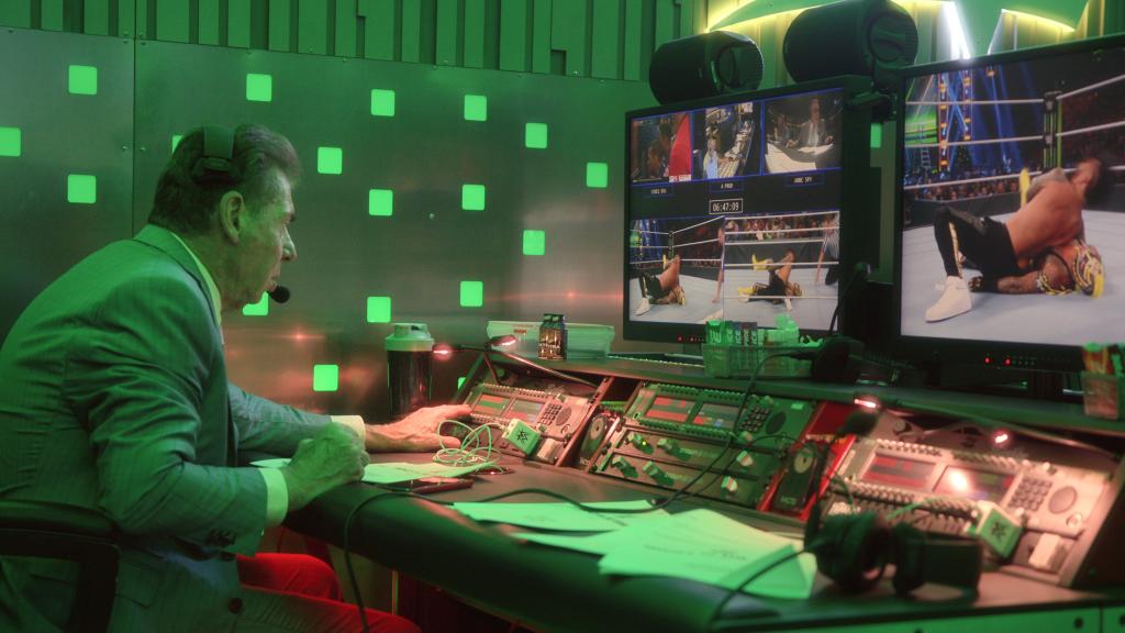 Vince McMahon produces one of WWE's television shows from Gorilla Position. 