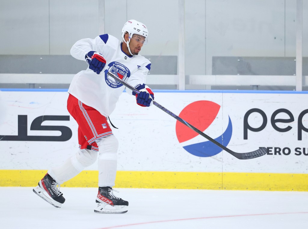 Rangers defenseman K'Andre Miller (79) when the New York Rangers held their training camp