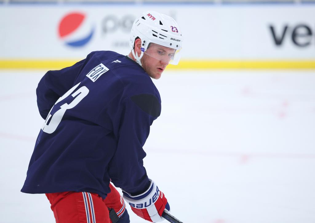 Rangers defenseman Adam Fox (23) when the New York Rangers held their training camp