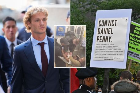 Protesters jeer at Daniel Penny on first day of jury selection in fatal NYC subway chokehold case: ‘Murderer!’