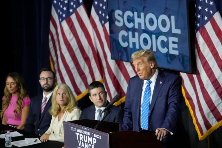 Donald Trump gives a speech about school choice