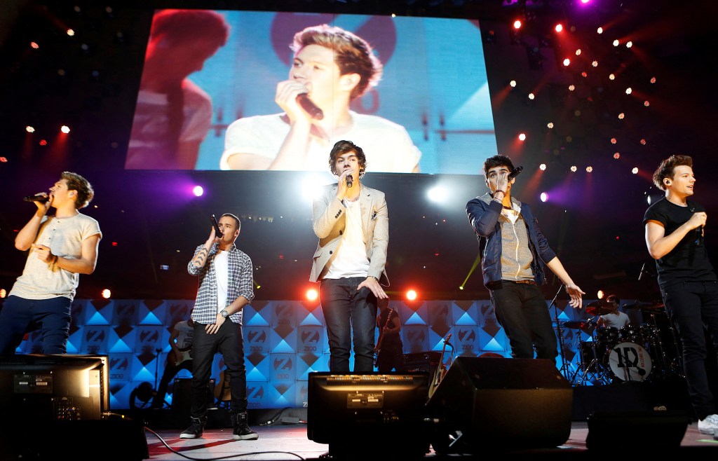 Niall Horan, Liam Payne, Harry Styles, Zayn Malik and Louis Tomlinson of One Direction at Jingle Ball.