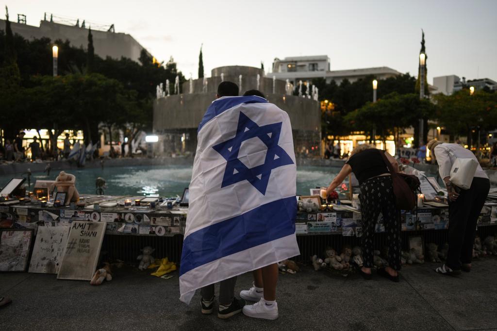 A memorial in Tel Aviv for victims of the bloody Oct. 7.