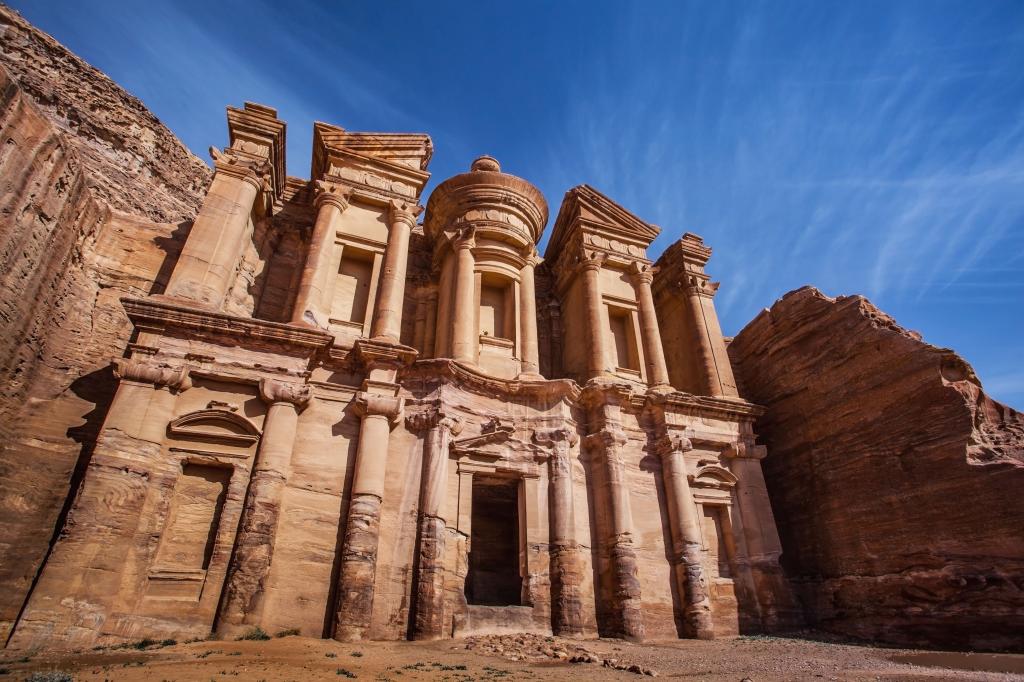 The Al Deir monastery in Petra, Jordan.