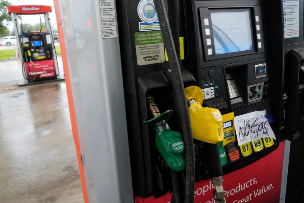 Pumps are closed at a RaceTrac gas station