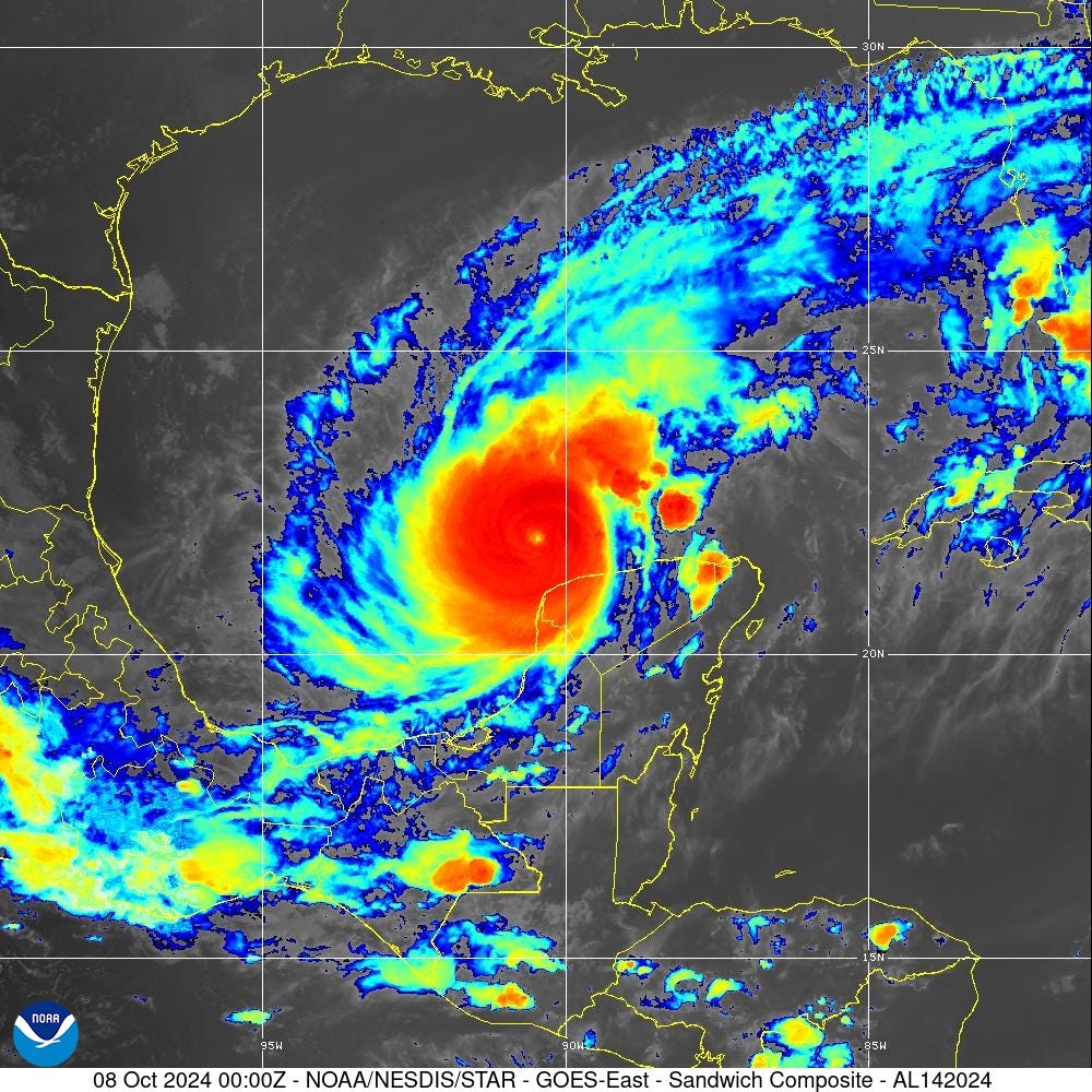 Satellite image of Hurricane Milton as of 8 p.m