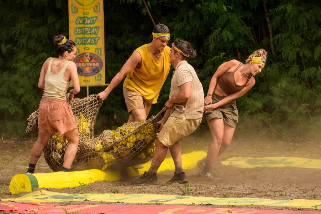 Rachel LaMont, Sam Phalen, Andy Rueda and Sierra Wright on "Survivor 47"