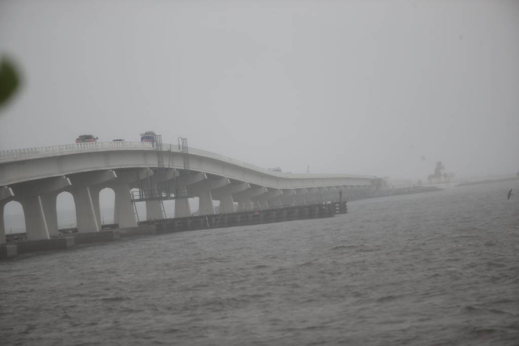 Stormy weather seen in Sanibel Island, Florida as Hurricane Milton approaches on Oct. 7, 2024.