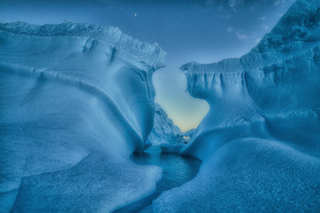 Cristina Mittermeier photographing the frozen landscapes of Antarctica in an attempt to inspire action for ocean conservation