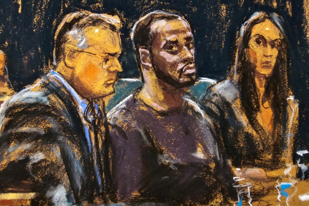 Sean "Diddy" Combs and his defense lawyers Marc Agnifilo and Teny Geragos.