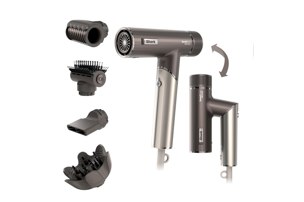 A hair dryer with multiple attachments