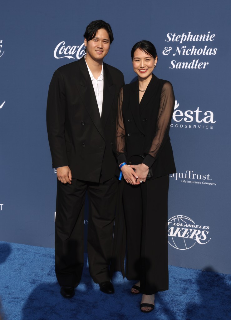 Shohei Ohtani and his wife, Mamiko Tanaka, in May 2024.