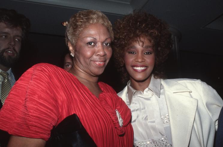 Singers Whitney Houston (right) and her mother, Cissy, during a Grammys-related party on Feb. 24, 1987.