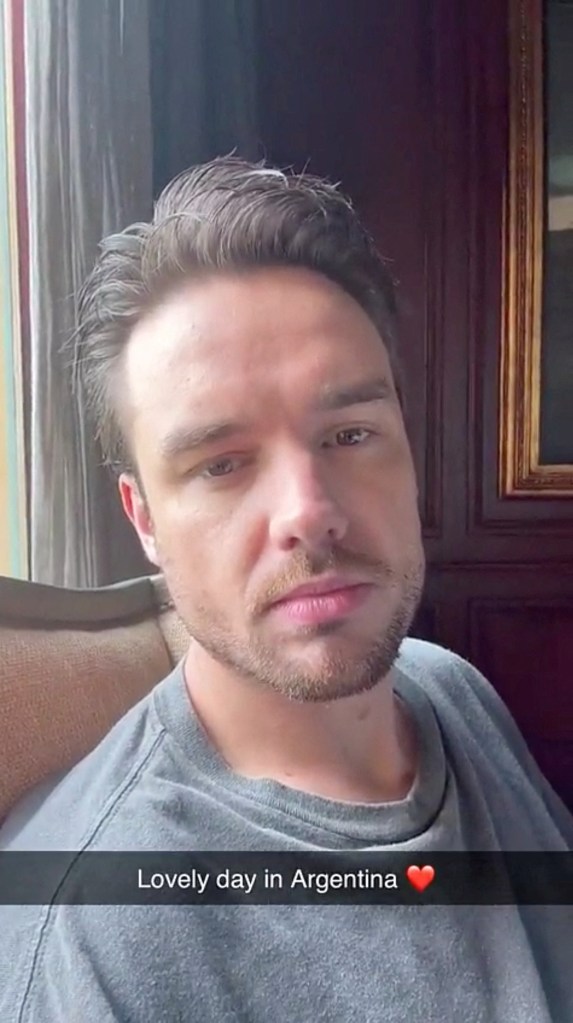 A social media selfie video shows former One Direction singer Liam Payne speaking in Sarmiento, Buenos Aires province, Argentina, before his death.