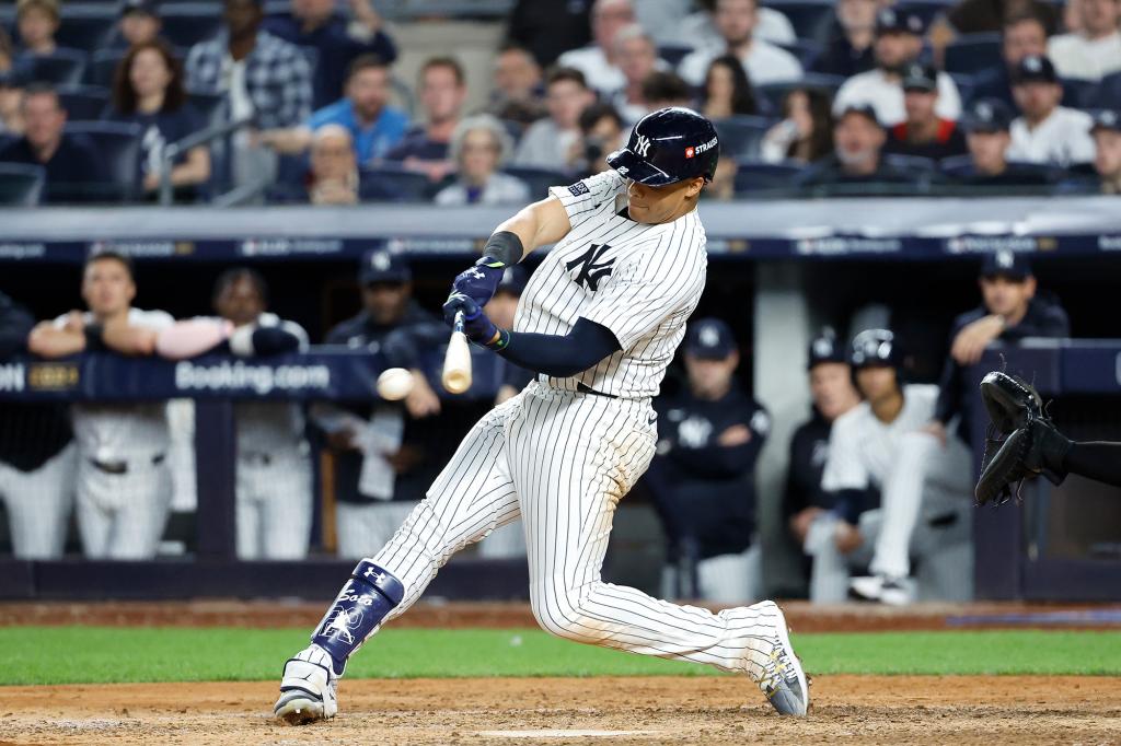 Juan Soto recorded three hits during the Yankees' Game 1 win on Oct. 5.