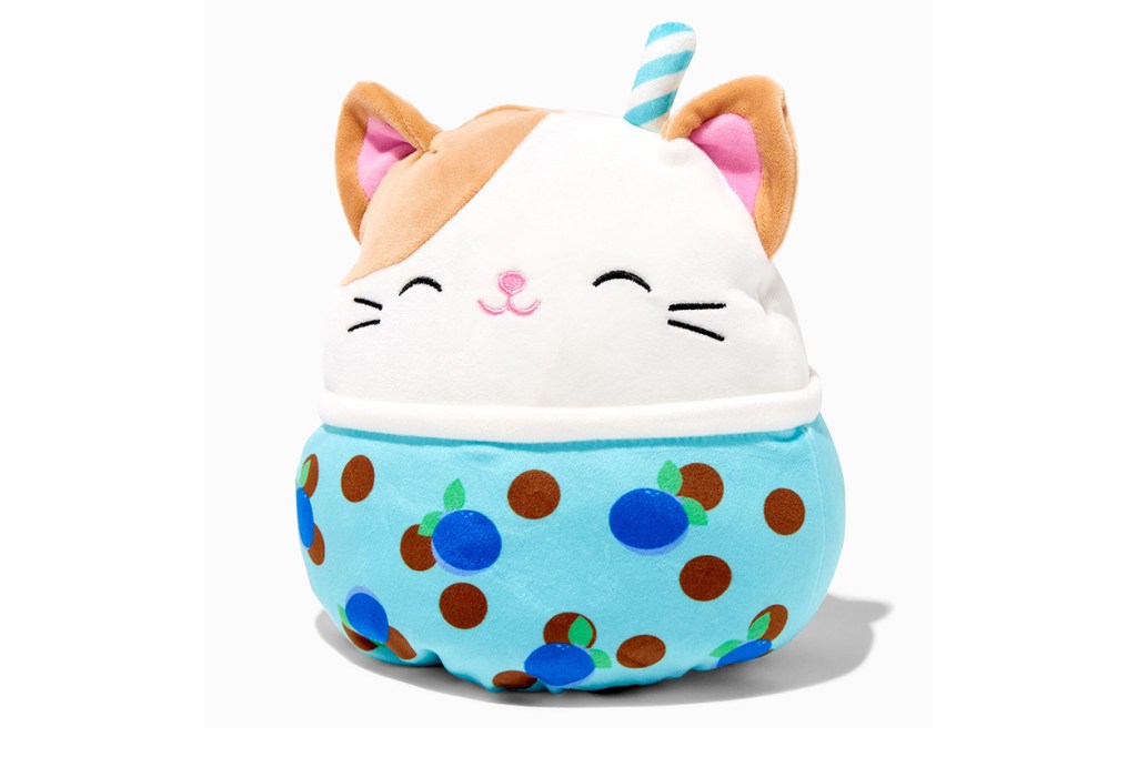 A stuffed animal cat toy named Squishmallow