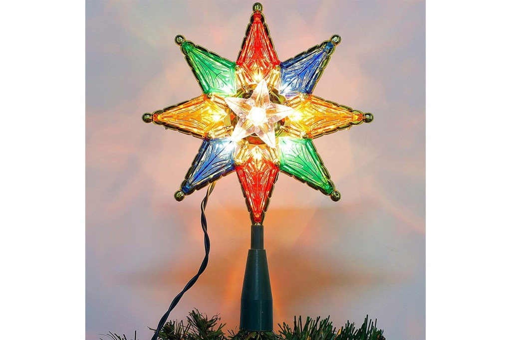 A star-shaped Christmas tree topper