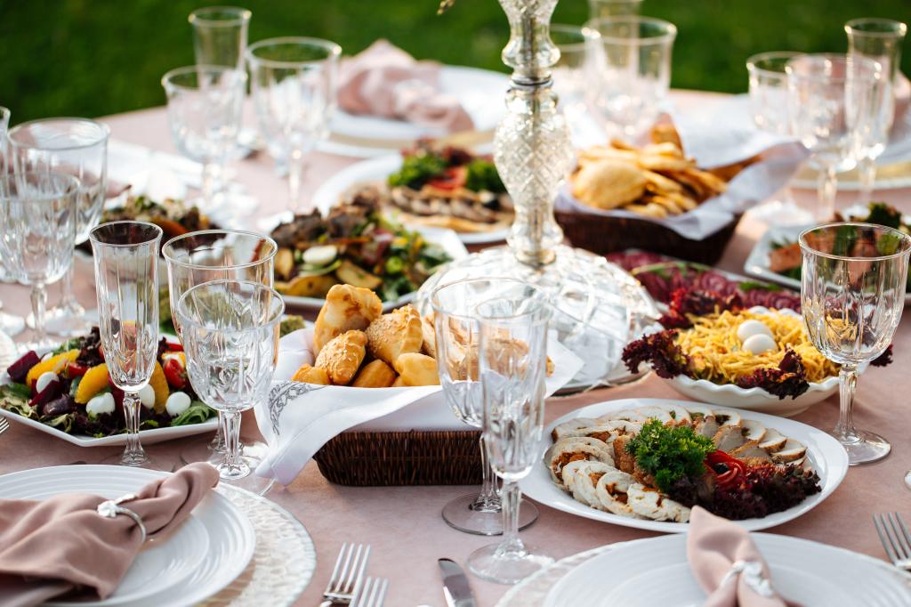 Food served at a wedding.