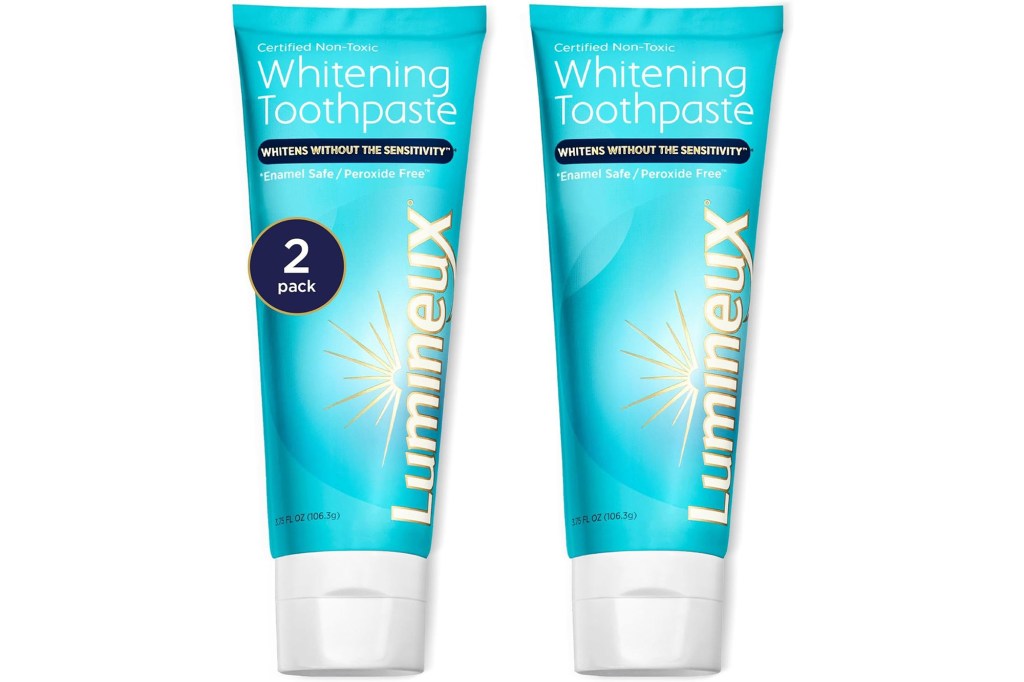 
Lumineux Teeth Whitening Toothpaste 2 Pack Peroxide Free Enamel Safe for Sensitive Whiter Teeth Certified Non-Toxic, Fluoride Free, No Alcohol, Artificial.