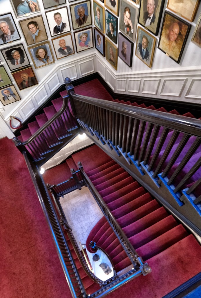 Staircase, with Hall of Fame member portraits at The Players