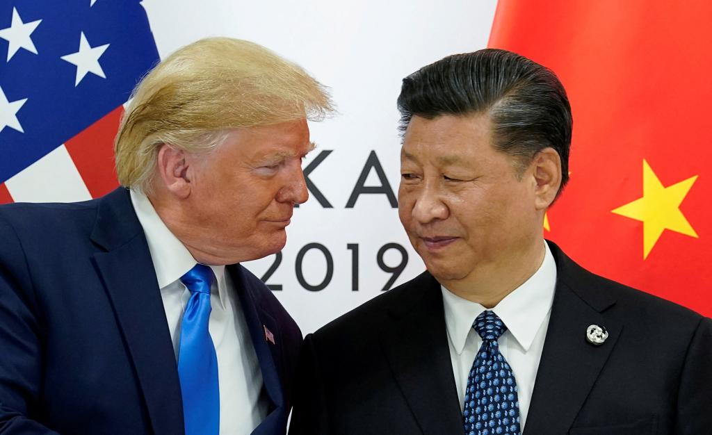 Then-U.S. President Donald Trump meets with China's President Xi Jinping in Osaka, Japan, June 29, 2019.