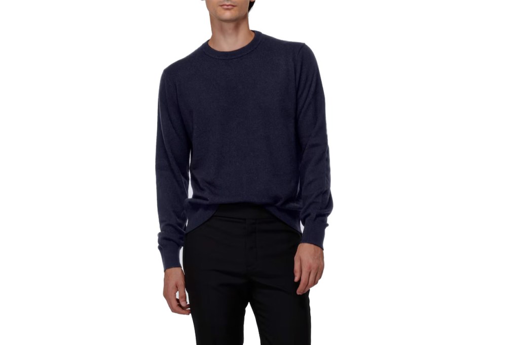 Man wearing a blue sweater