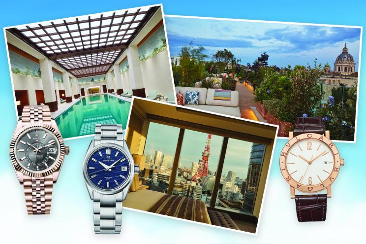 Watches along with travel destinations