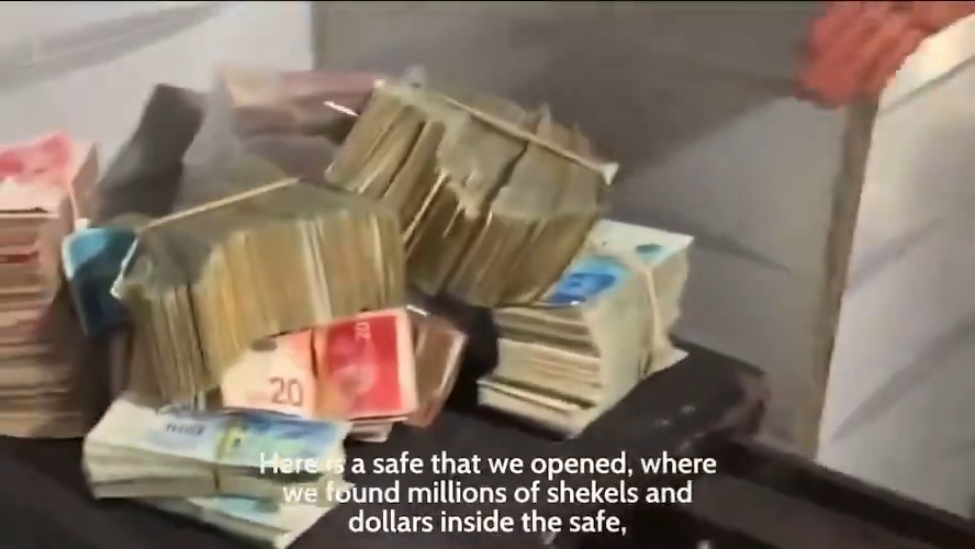 Inside his room was a safe containing millions of shekels.