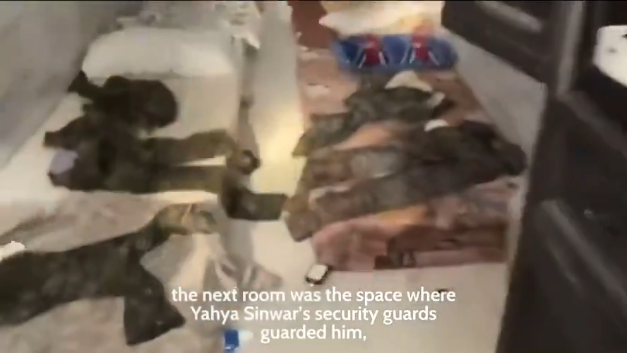 A room off to the side held the living quarters for Sinwar's bodyguards, according to the IDF. 