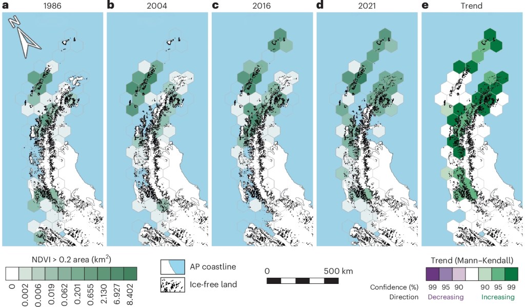 A graphic shows the concerning extent of "greening" since 1986.