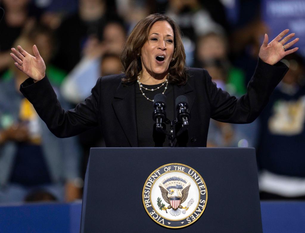 Vice President of the United States KAMALA HARRIS speaks during a campaign rally at the Erie Insurance Arena.(Credit Image: © Brian Cahn/ZUMA Press Wire)