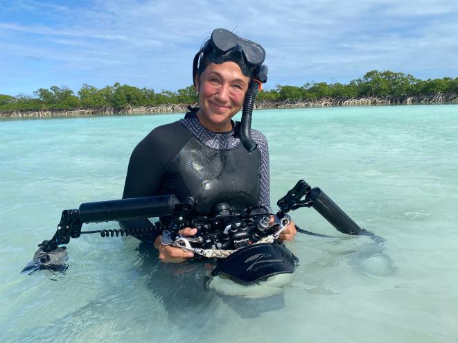 Cristina Mittermeier, renowned conservation photographer and co-founder of SeaLegacy, posing for a headshot.