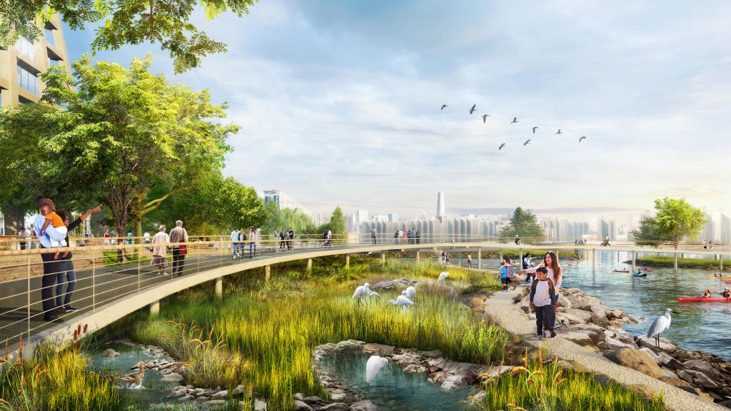 A rendering of River Ring's nature walk.