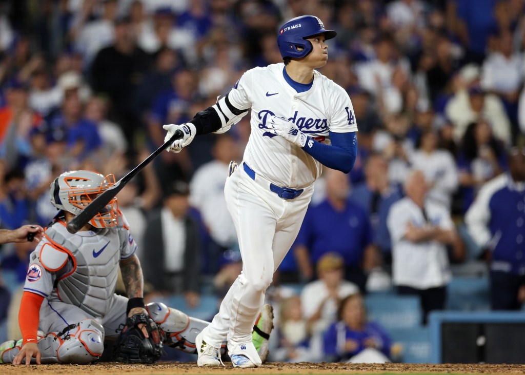 Shohei Ohtani looks to swing the Dodgers' way to a World Series win. 