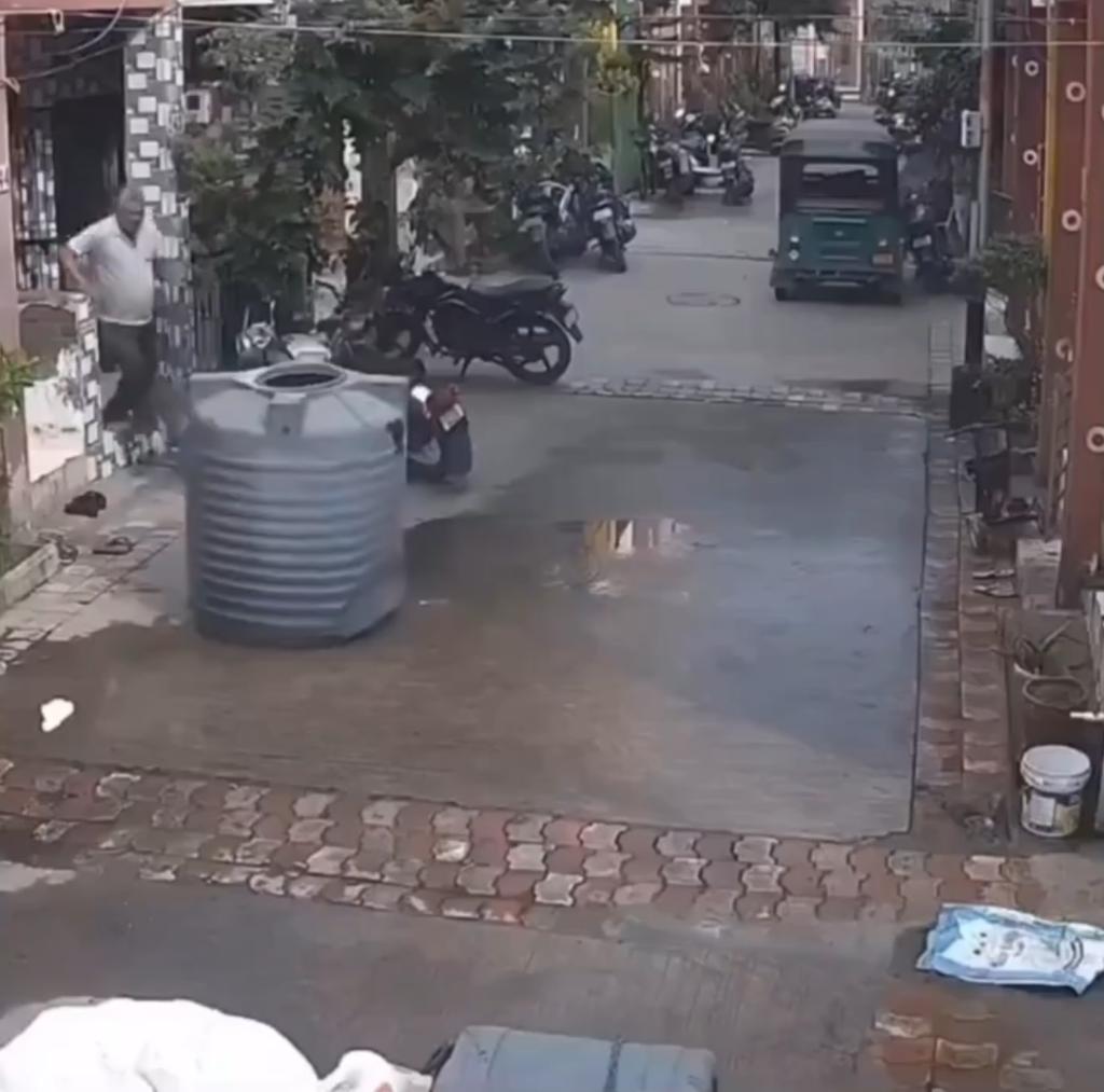 The woman donated to a local temple right before the tank fell on her.