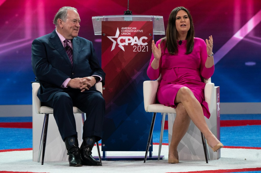 Mike Huckabee and Sarah Huckabee Sanders