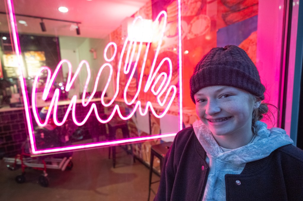 Lucy Sechenke outside Milk Bar.
