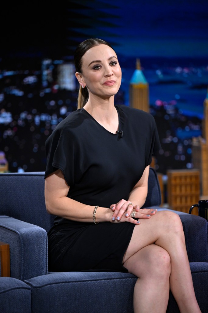 Actress Kaley Cuoco during an interview on Monday, Nov. 25, 2024 on "The Tonight Show Starring Jimmy Fallon."