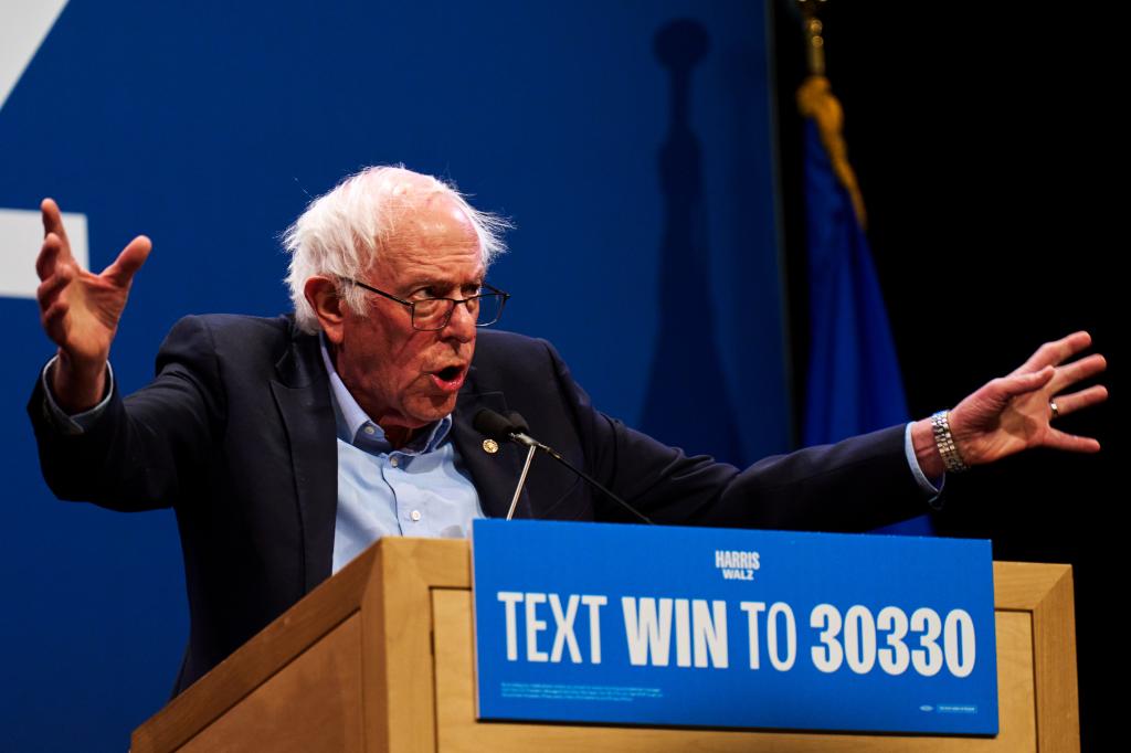 Bernie Sanders waives hands
