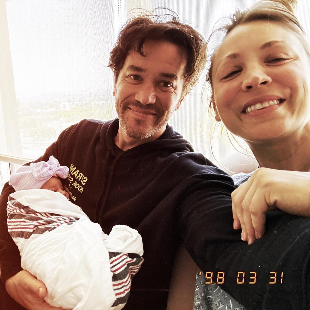 Kaley Cuoco and Tom Pelphrey with their daughter, Matilda.