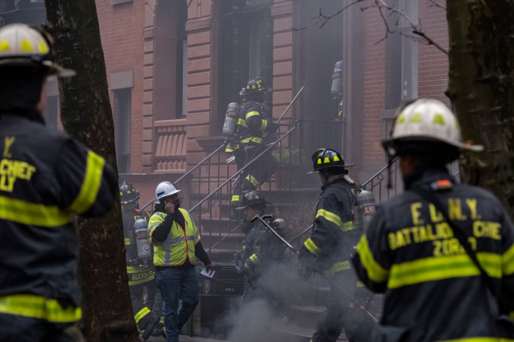 FDNY firefighters respond to a Thursday blaze.
