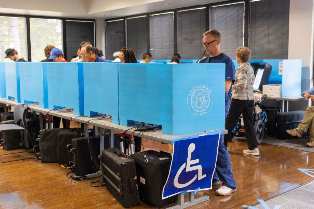 Geogria voters casting their ballots in Gwinnett County on Nov. 1, 2024.